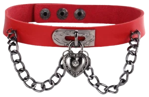 Choker z kłódką czerwony