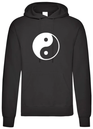 yin yang bluza męska czarna z kapturem