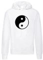 yin yang bluza męska biała z kapturem