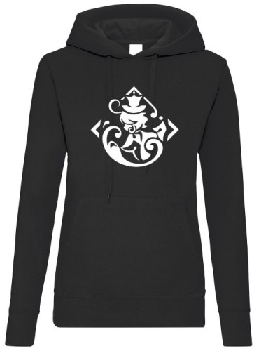 furina bluza damska czarna z kapturem