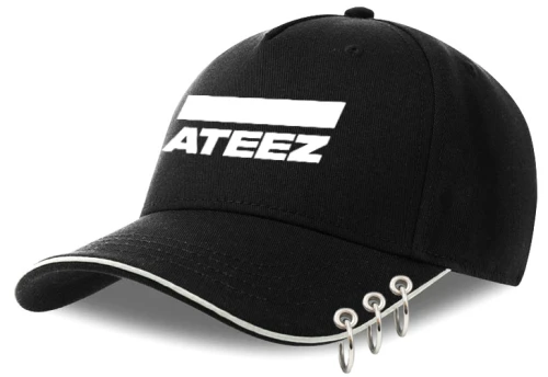 ateez czapka czarna z ringami
