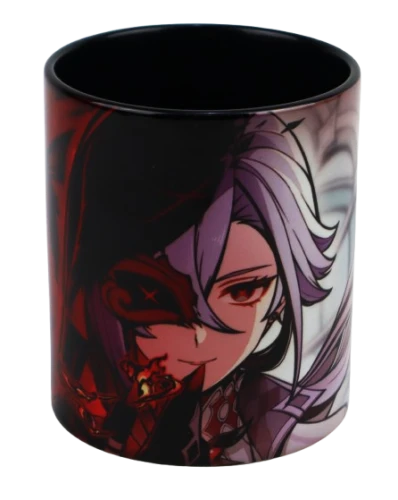 arlecchino czarny kubek genshin impact