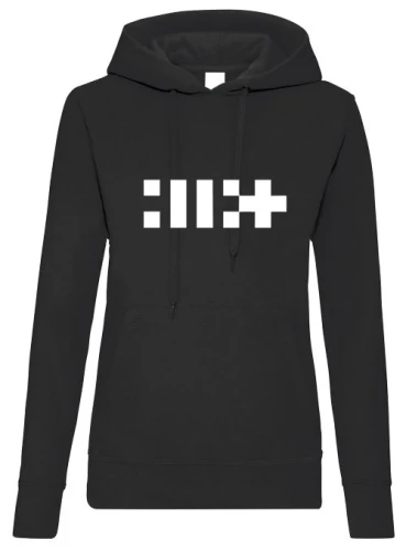 illit bluza damska czarna z kapturem kpop