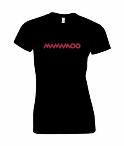 mamamoo koszulka damska czarna z różowym nadrukiem