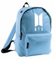 bts biały nadruk błękitny plecak