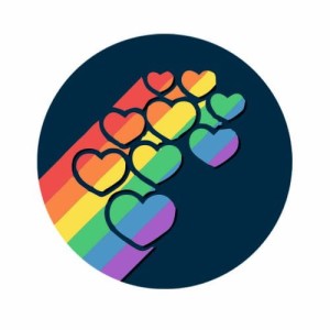 Przypinka Tęczowe Serduszka