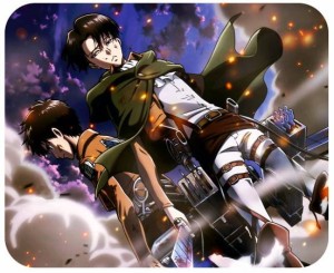 Shingeki no Kyojin Eren i Levi podkładka pod mysz 1
