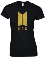 bts koszulka czarna z brokatem złotym