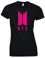 bts koszulka czarna z różowym