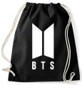 bts worek czarny z białym logo