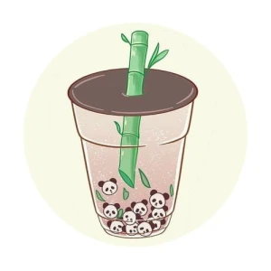 Przypinka Panda Bubble Tea