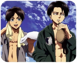 Shingeki no Kyojin Eren i Levi podkładka pod mysz 2