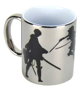 Kubek Shingeki no Kyojin metaliczny srebrny