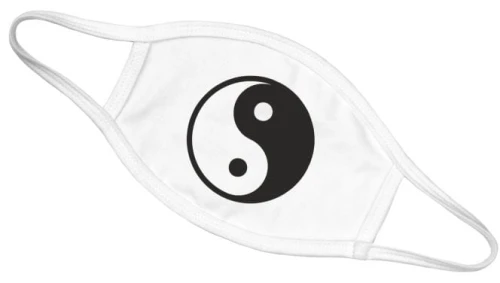 yin yang maska biała
