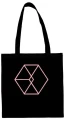 exo torba czarna z różowym pastelowym