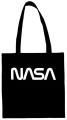 nasa torba shopper czarna z białym