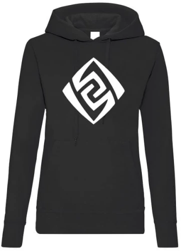 genshin geo bluza damska czarna z kapturem