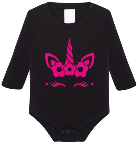 unicorn body z długim rękawem czarne