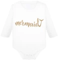 mermaid body białe złoty brokat