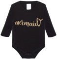 mermaid body czarne złoty brokat