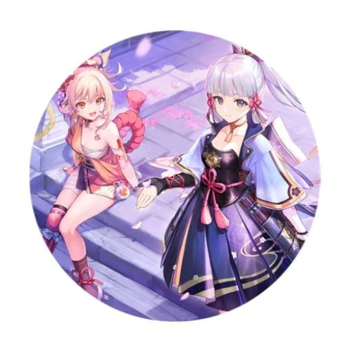 genshin yoimiya i ayaka przypinka