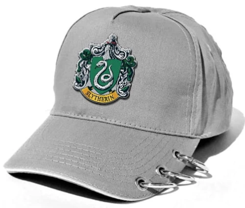 slytherin czapka szara z ringami