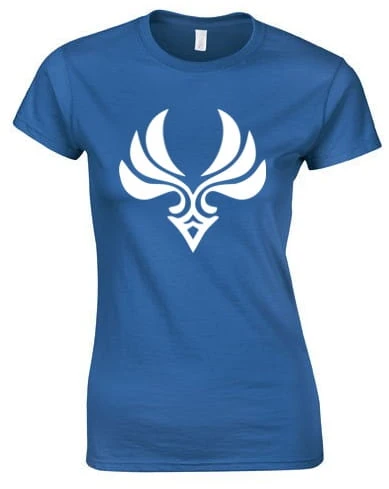 genshin anemo koszulka damska niebieska