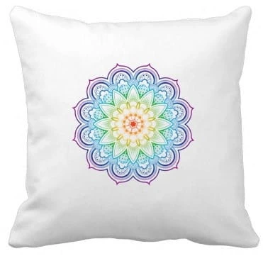 tęczowa mandala poduszka