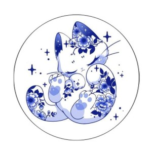 Przypinka Porcelanowy Kot