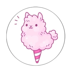 Przypinka Alpaka Cotton Candy