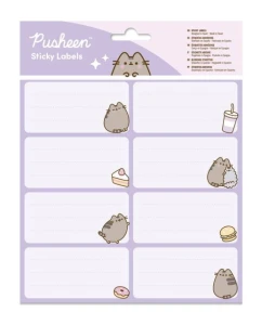 Naklejki na zeszyt Pusheen fioletowe